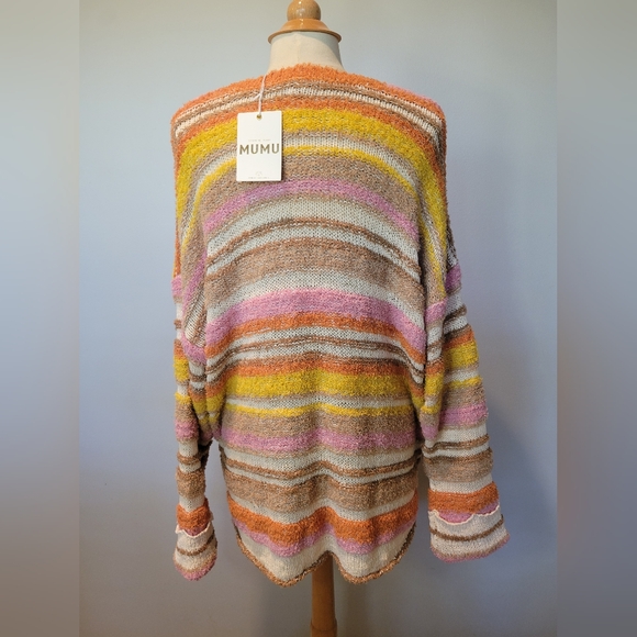 NWOT! Show Me Your Mumu Sue Cuffed Sweater Fall Striped Knit SZ M - Picture 6 of 13